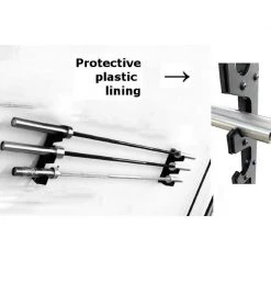 ETE 3 Bar Wall Mounted Olympic Bar Rack "Gun Style"