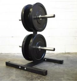 ETE Short Vertical Bumper Plate Tree With 2 Bar Holders