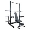 ETE Racks & Rigs PL7353 Deluxe Squat Rack + 45 LB Bar + FID Bench PACKAGE DEAL