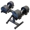 ETE Adjustable Steel Dumbbell Set W/ Rack