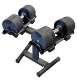 ETE Adjustable Steel Dumbbell Set W/ Rack