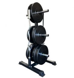 ETE PL7350 Tall Bumper Plate Tree W/ 2 Bar Holders